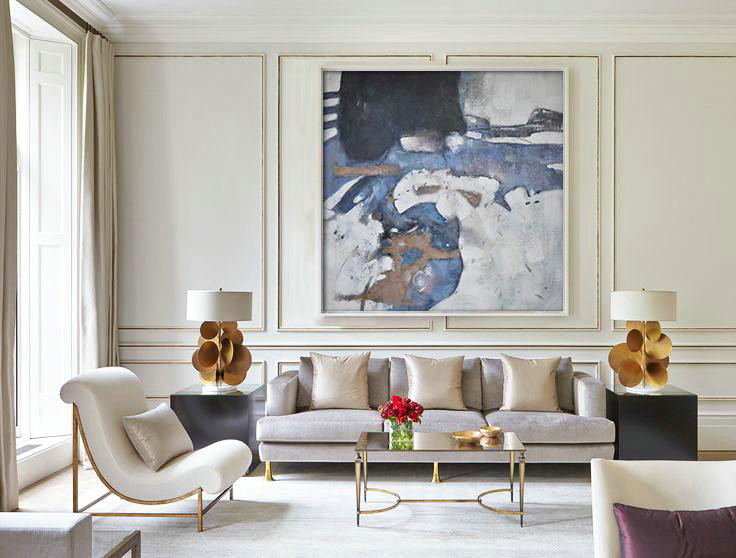 Original Painting Hand Made Large Abstract Art,Oversized Abstract Painting,Large Oil Canvas Art,White,Blue,Black,Gray.etc